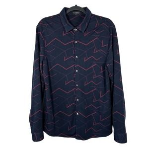 Braun‎ Buffel Geometric Print Button Down Long Sleeve Shirt, Size L